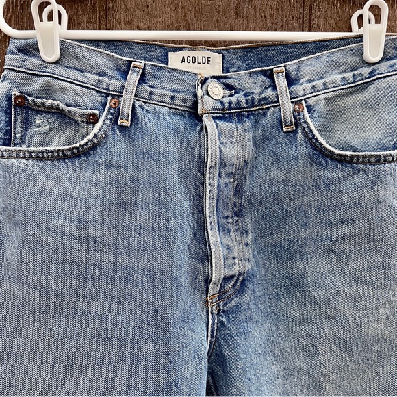 Agolde Riley High Rise Straight Crop Jeans Size 30 - Picture 4 of 14